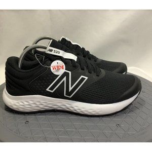 New Balance 520 Womens Sneakers Size 8.5 Wide Black White Lace up W520LK7